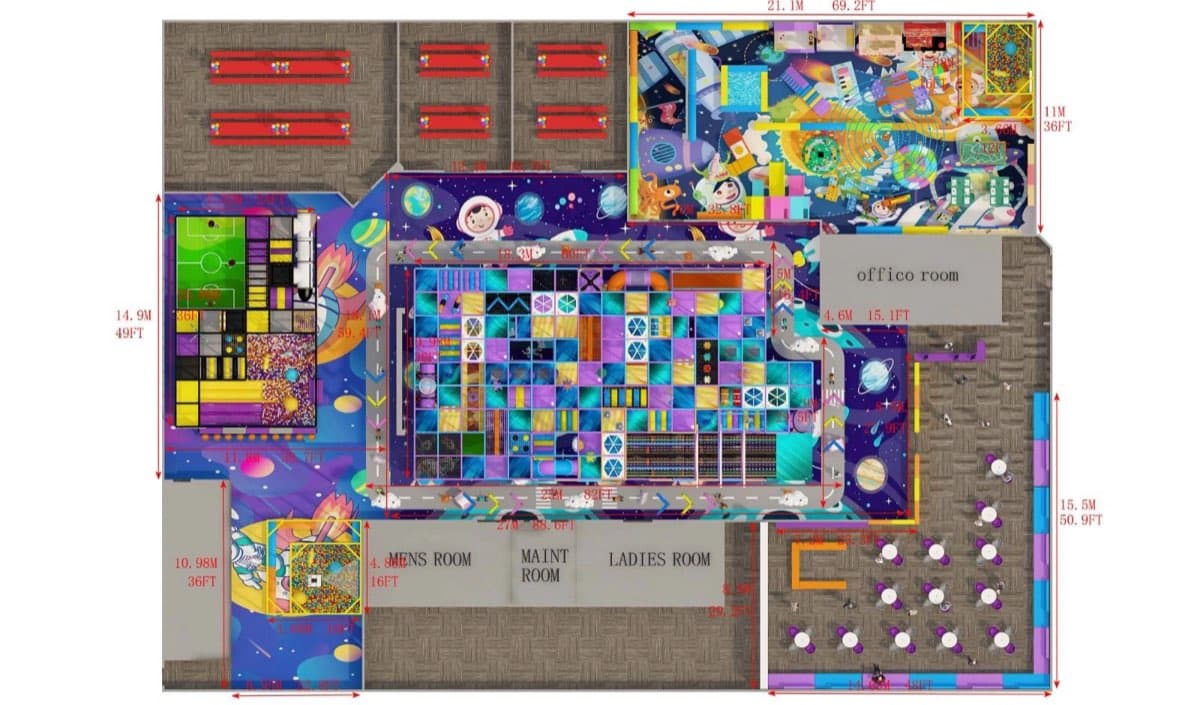 D&R Playland Brooklyn facility floor plan layout