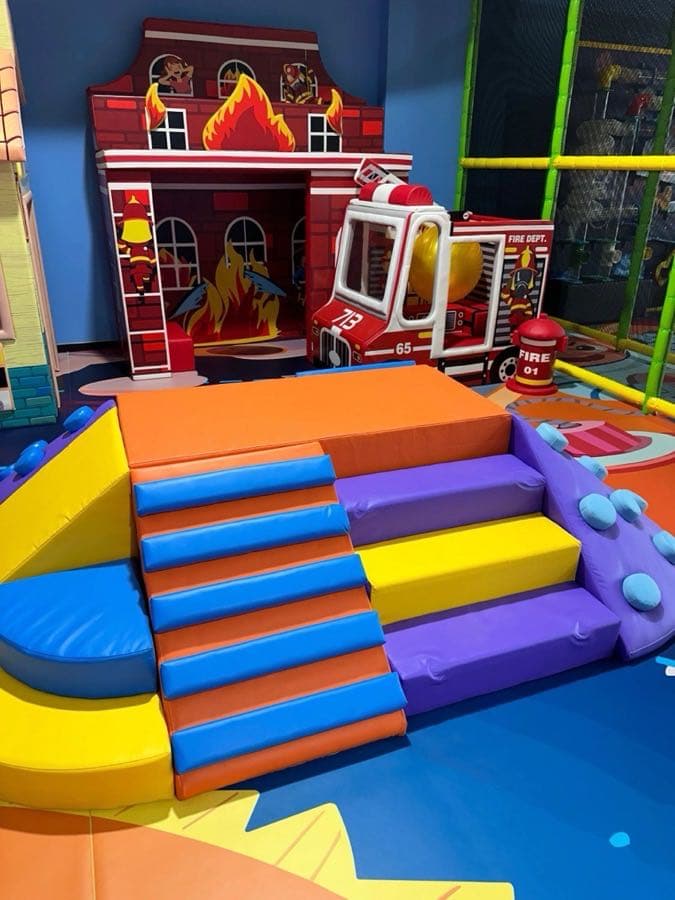 Fire station themed soft play toddler area at Brooklyn